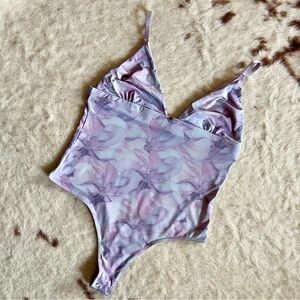 NWOT Clo intimates lilac floral bodysuit